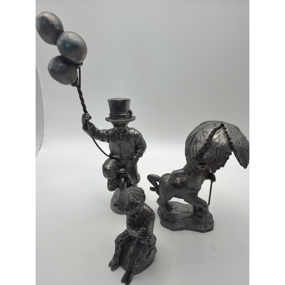 M. Ricker Fine Pewter Figurines Lot Unicycle Boy Centaur Satyr 25295 6188